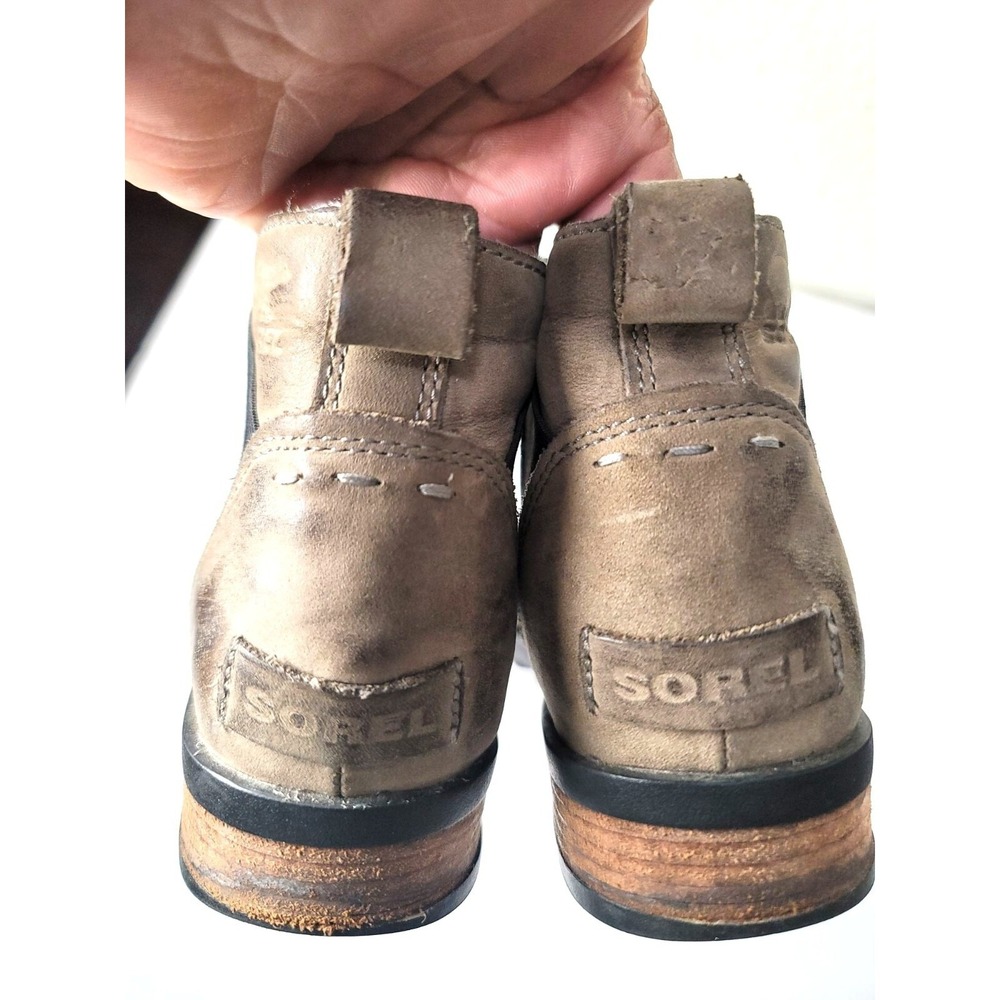 Sorel Women's Leather Chelsea Ankle Pull On Boots Size‎ 6 Gray & Black - Picture 5 of 14